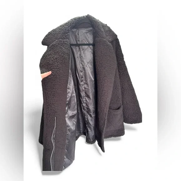 Black Sherpa zip up women’s XXL Teddy Cozy half zip Jacket - Picture 3 of 7